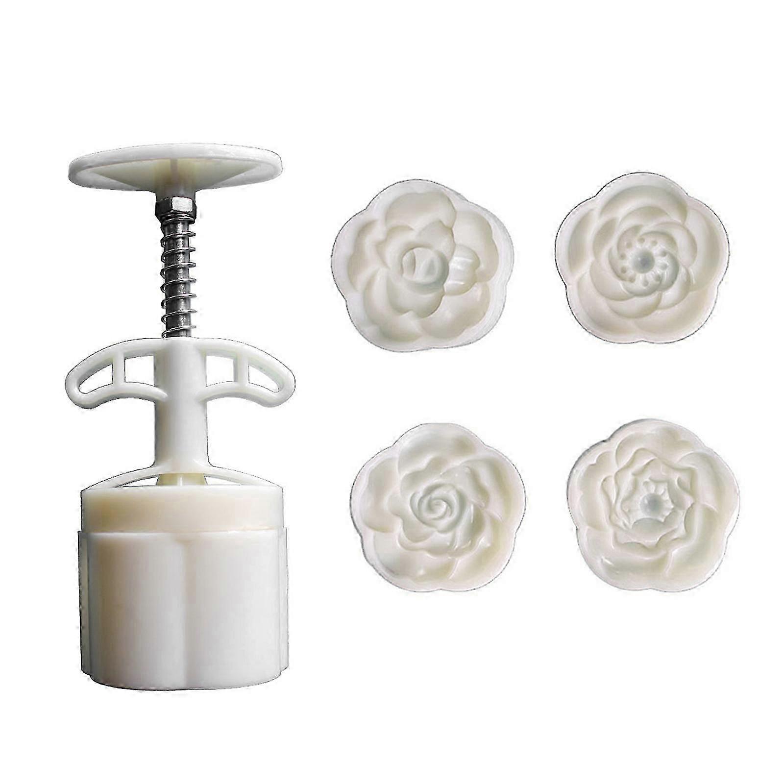 2025 Latest Model Hand Pressure Moon Cake Molds Flower Pattern Cookie Stamp Moon