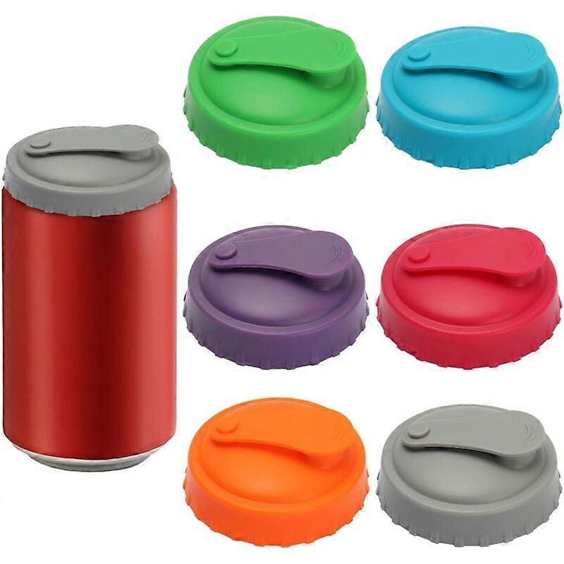 6 Pack Drink Can Caps, Silicone Drink Can Lids Dustproof Leakproof Reusable Beer Can Covers