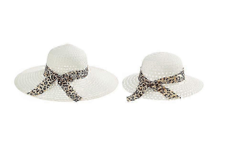 Breathable Parent-Child Sun Hat with Bow for Beach (Style 1)
