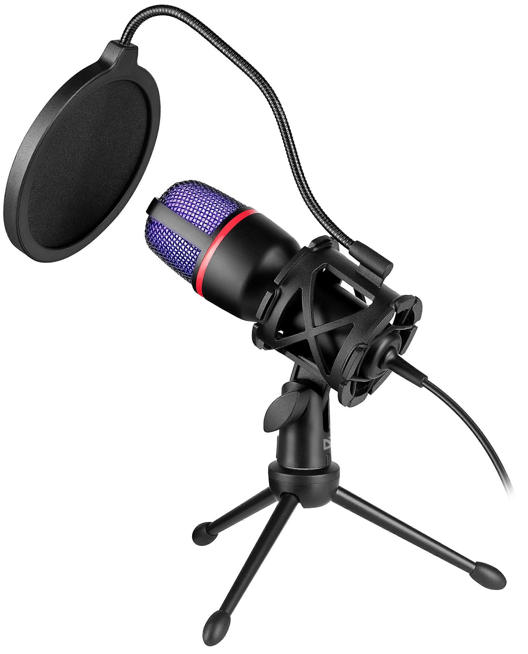 300 Gaming Microphone USB For PC Streaming And Podcasts, ASMR Studio Mic With Foldable Tripod And RGB Lighting