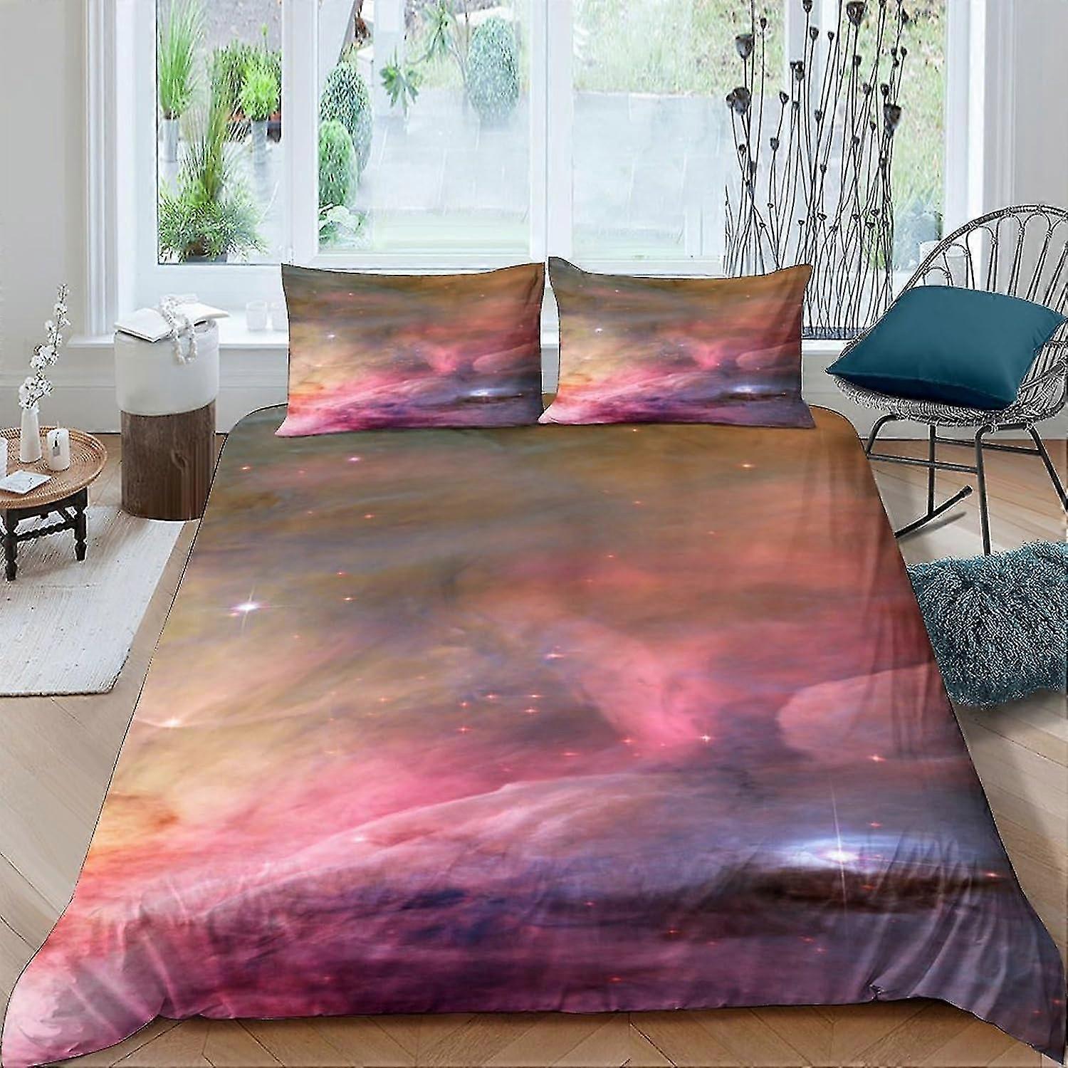 Capa de edredom cósmica Conjunto de roupa de cama com impressão 3D Decorativo Conjunto de 3 peças Capa de edredom Colcha com fronha Colcha de microfibra macia com zíper