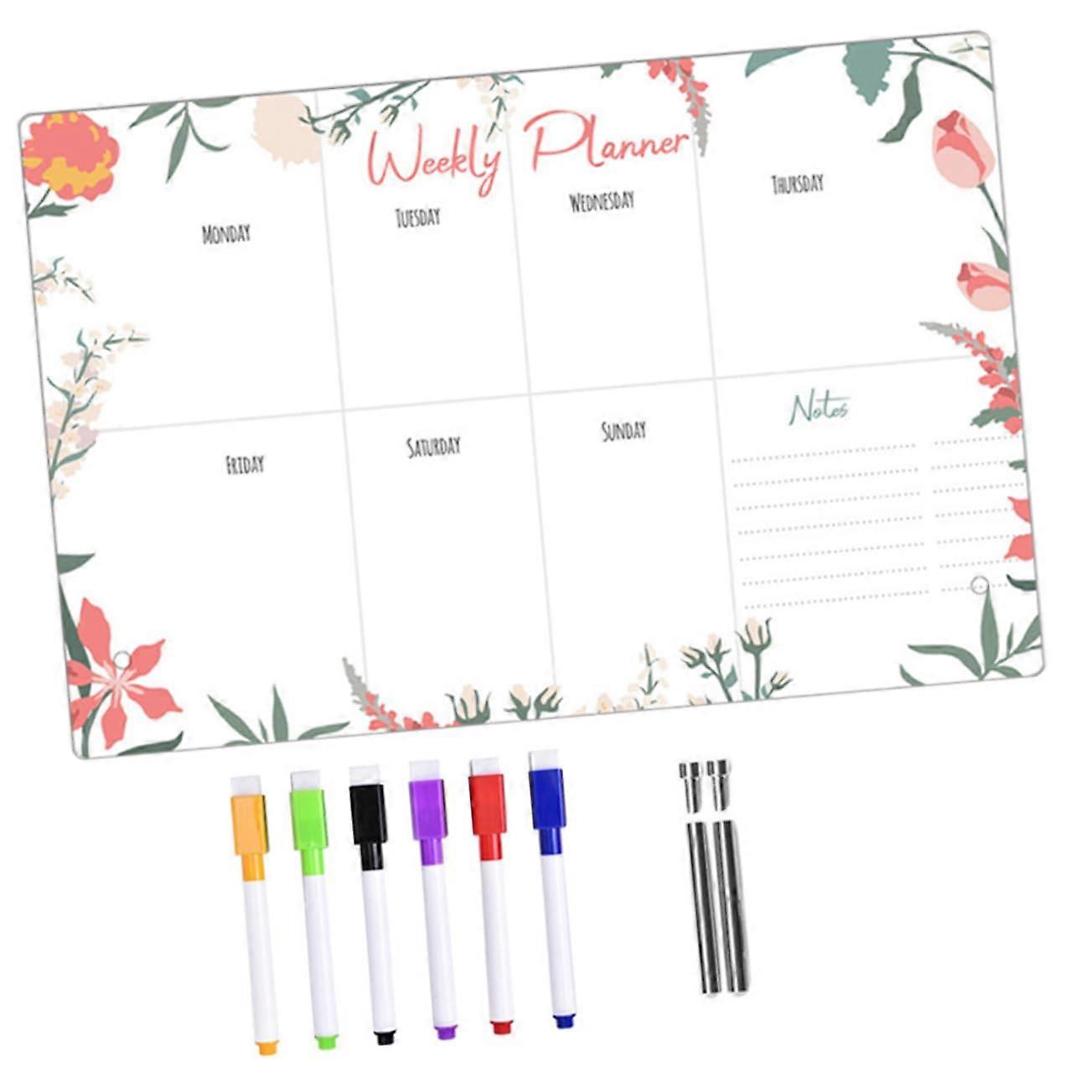 Acrylic Noteboard For Office And Home Reusable Writable Planning Board With Push Pins And White Markers