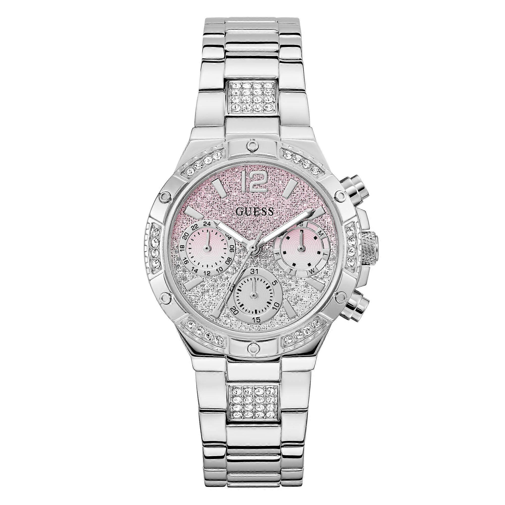 Guess Women's Watch Wristwatch HARLOW GW0950L1 Stainless Steel Silver