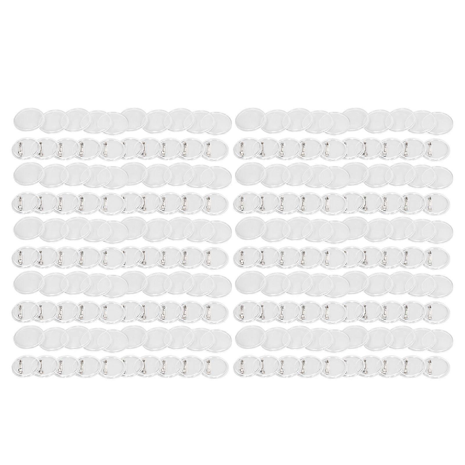 2025 Latest Model 100Sets 1.7In Clear Button Badge Reusable Wear Resistant