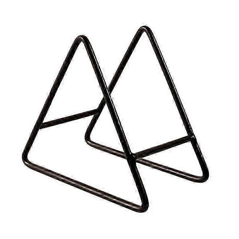 Triangle Metal Coaster Holder Stand Rack Display for Kitchen Drinks - Black