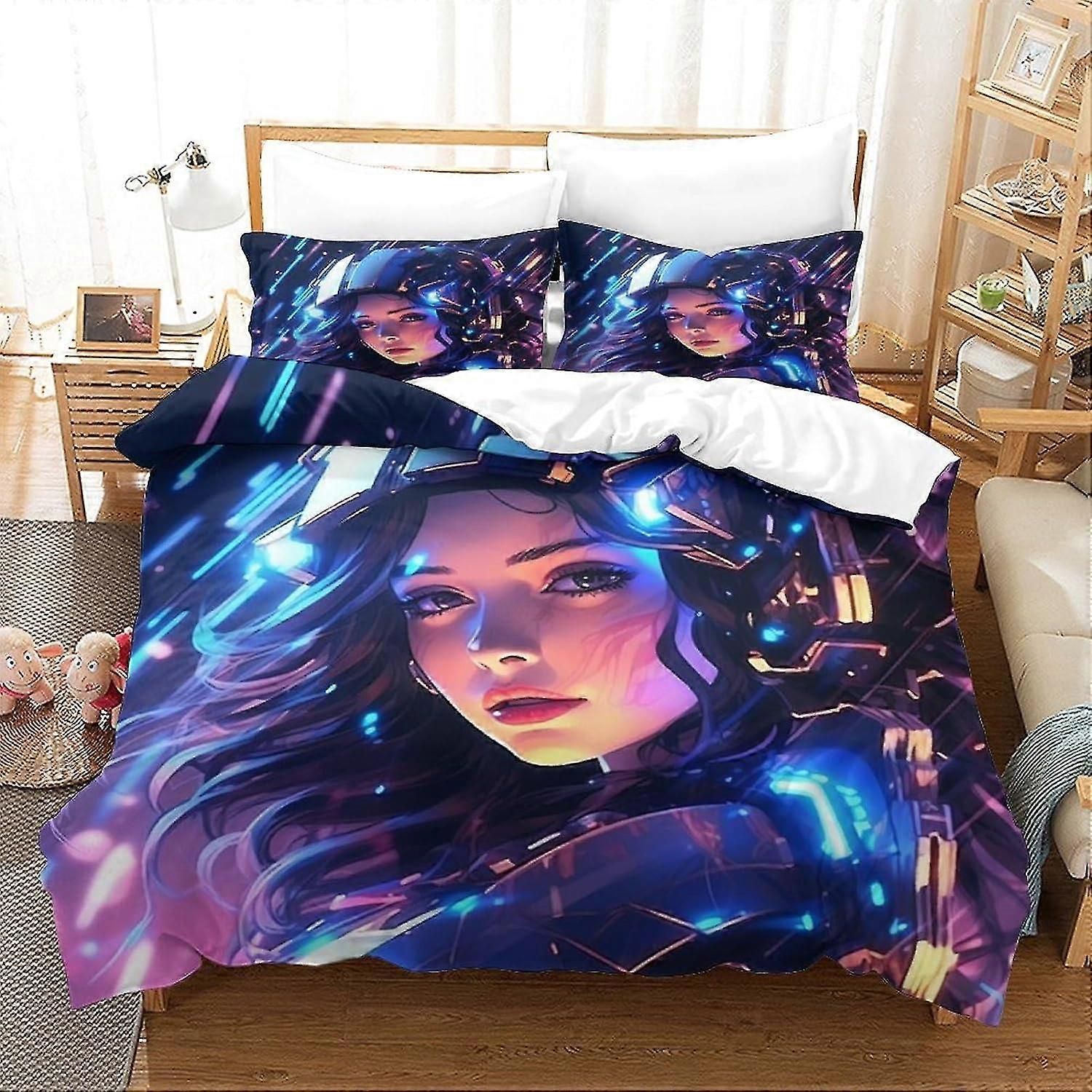 Universe Galaxy Bedding Set for Kids Featuring Outer Space Print - 3 Pieces Quilt Cover Collection