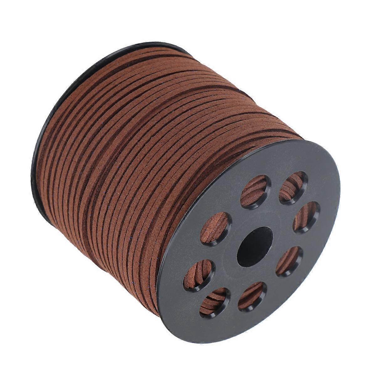 Bead Cord For Jewelry Making Plush Leather Microfiber Diy Handmade Jewelry Accessories Coffee 90M 1Roll
