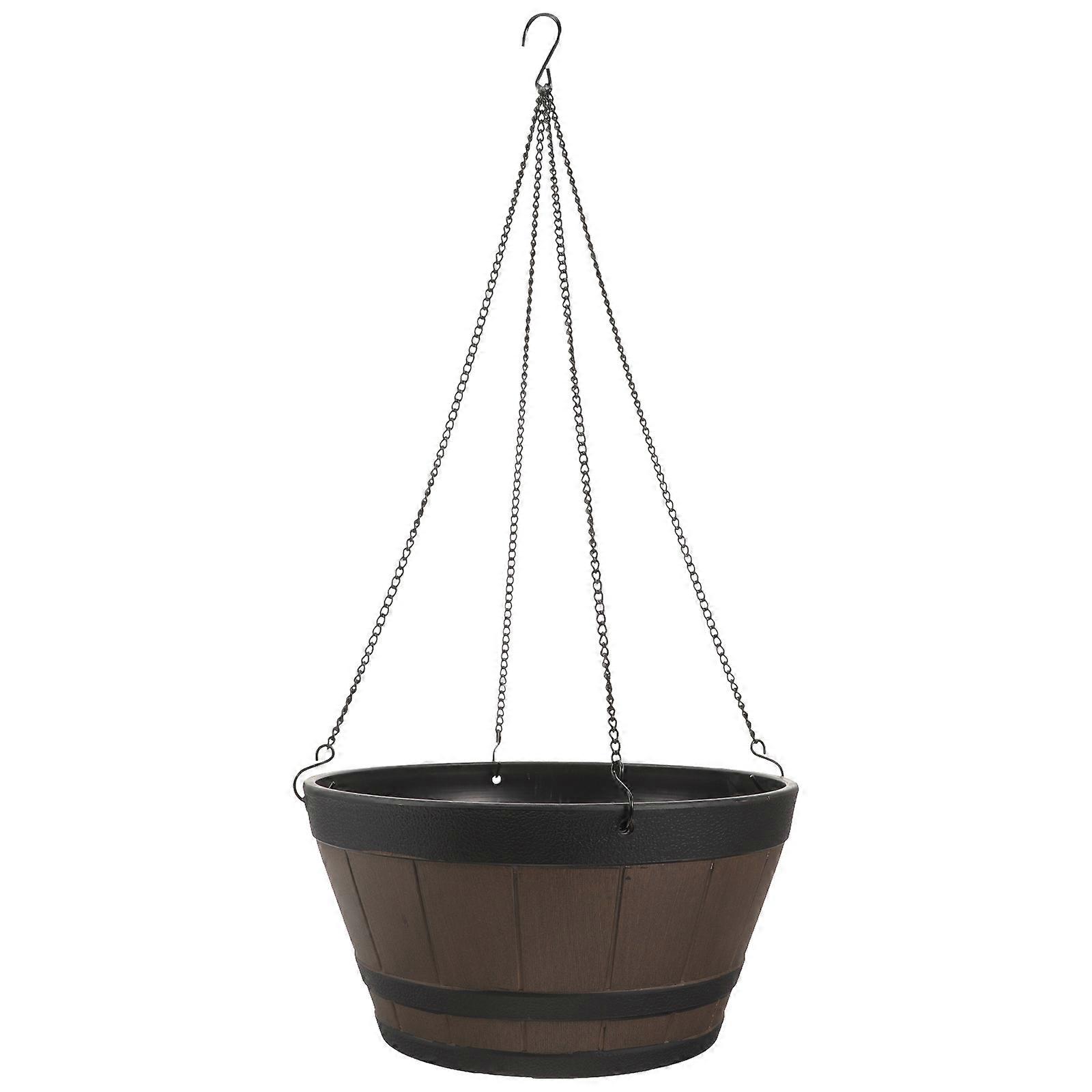 Resin Hanging Flower Pot with Hook, Indoor Outdoor Decorative Planter Basket for Plants, Thickened Style Suitable for Succulents, Ferns, and Herbs