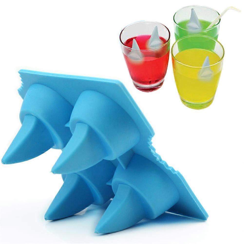 Shark Fin Ice Grid Mold Blue Reusable Ice Cube Maker Freezer Tray for Home Bar Restaurant Cafe Use