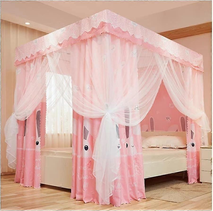 4poster canopy bed sheet, mosquito net with stainless steel brackets (Color: A, Size: 180x200cm) Ref: 6532