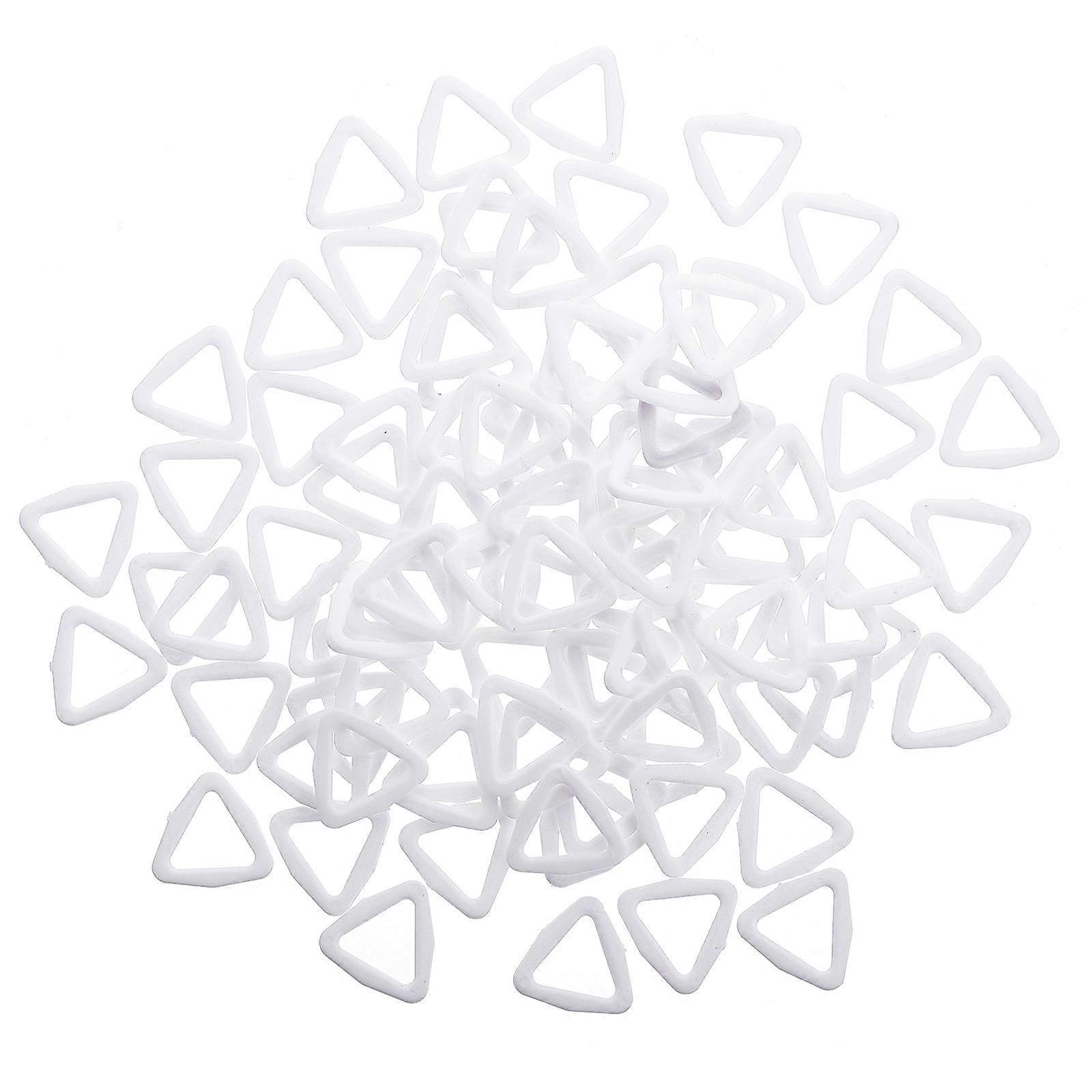 100pcs Durable Electroplated Plastic Triangle Buttons for Clothing, Bags, and Luggage – Versatile Craft Accessories for Webbing Straps