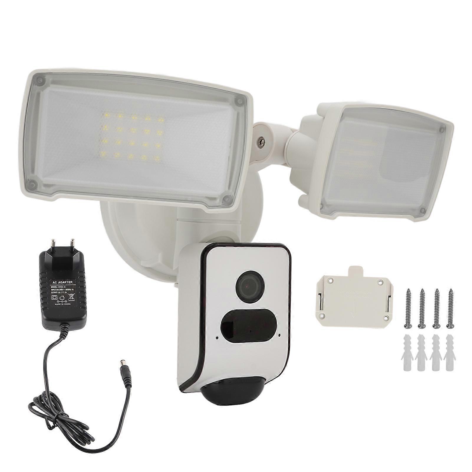3MP Floodlight Camera IP65 Waterproof Night Vision 2 Way o 120° Lens Angle Motion Detection for Home Villa