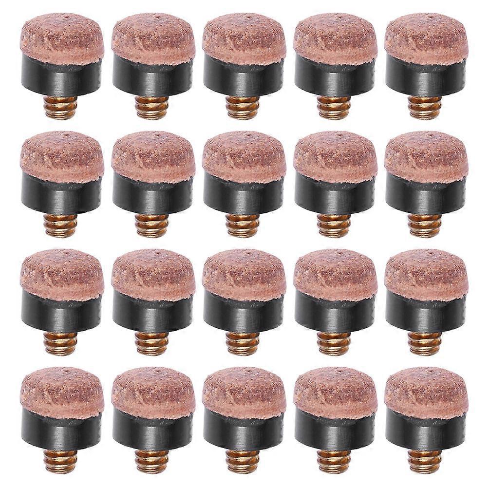 Screw Cue Stick Tips Comfortable Touch Billiards Playing Round 20Pcs