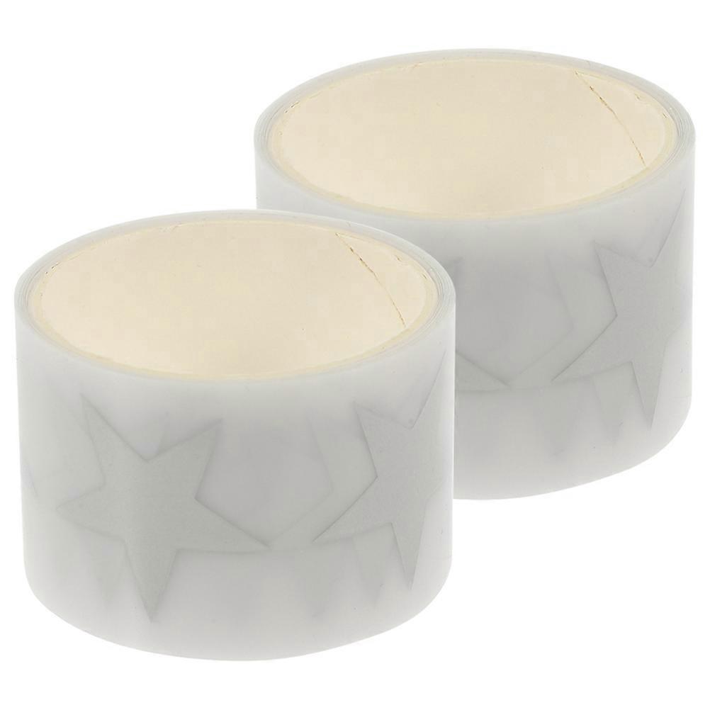 Reflective Heat Transfer Vinyl Film Star Pattern Diy Tape 2 Rolls Multi-Color for Clothing Decoration