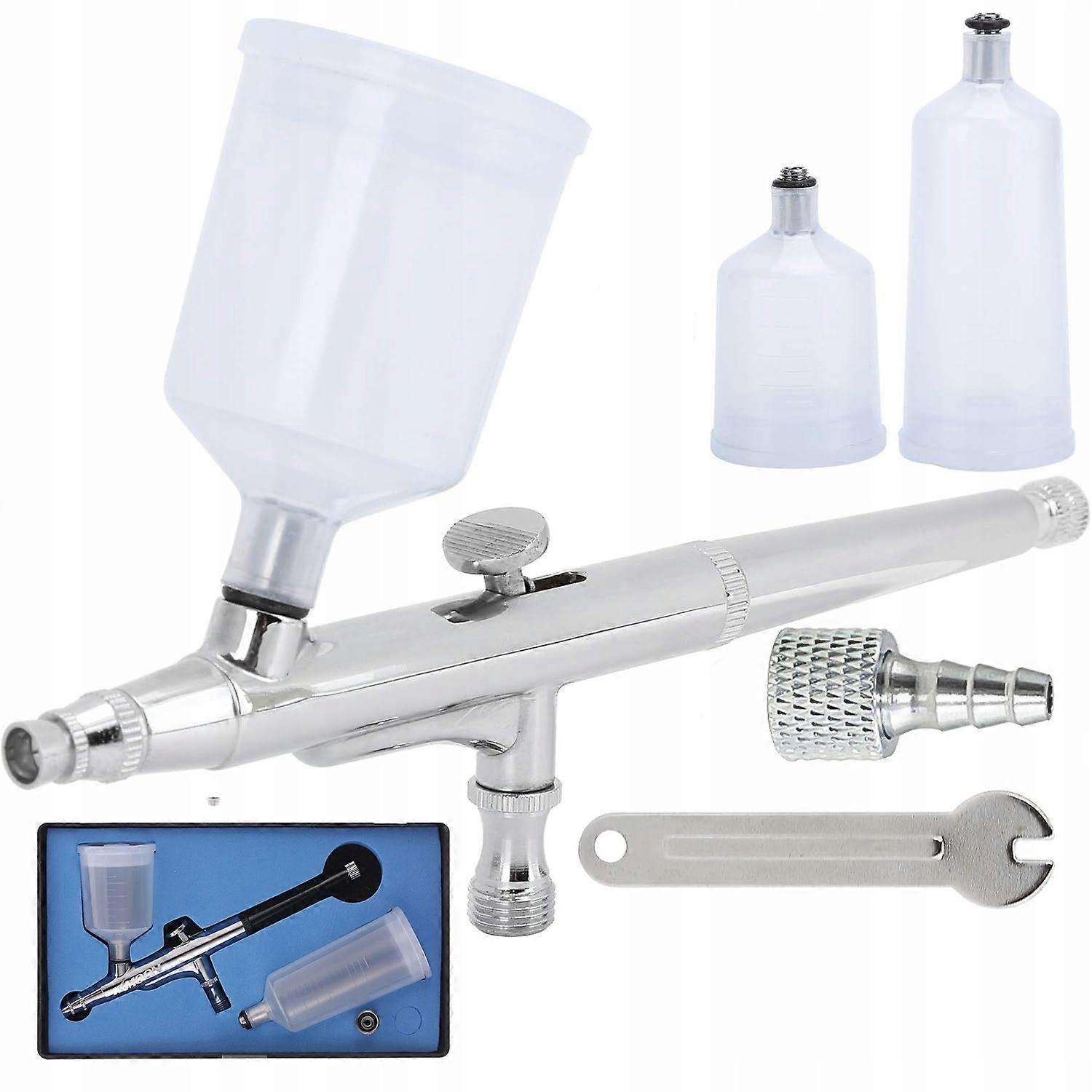 Rosfix Paint Airbrush with 0.3mm Nozzle – Precise Painting | 2 Tanks, Case, 1-3.5 Bar