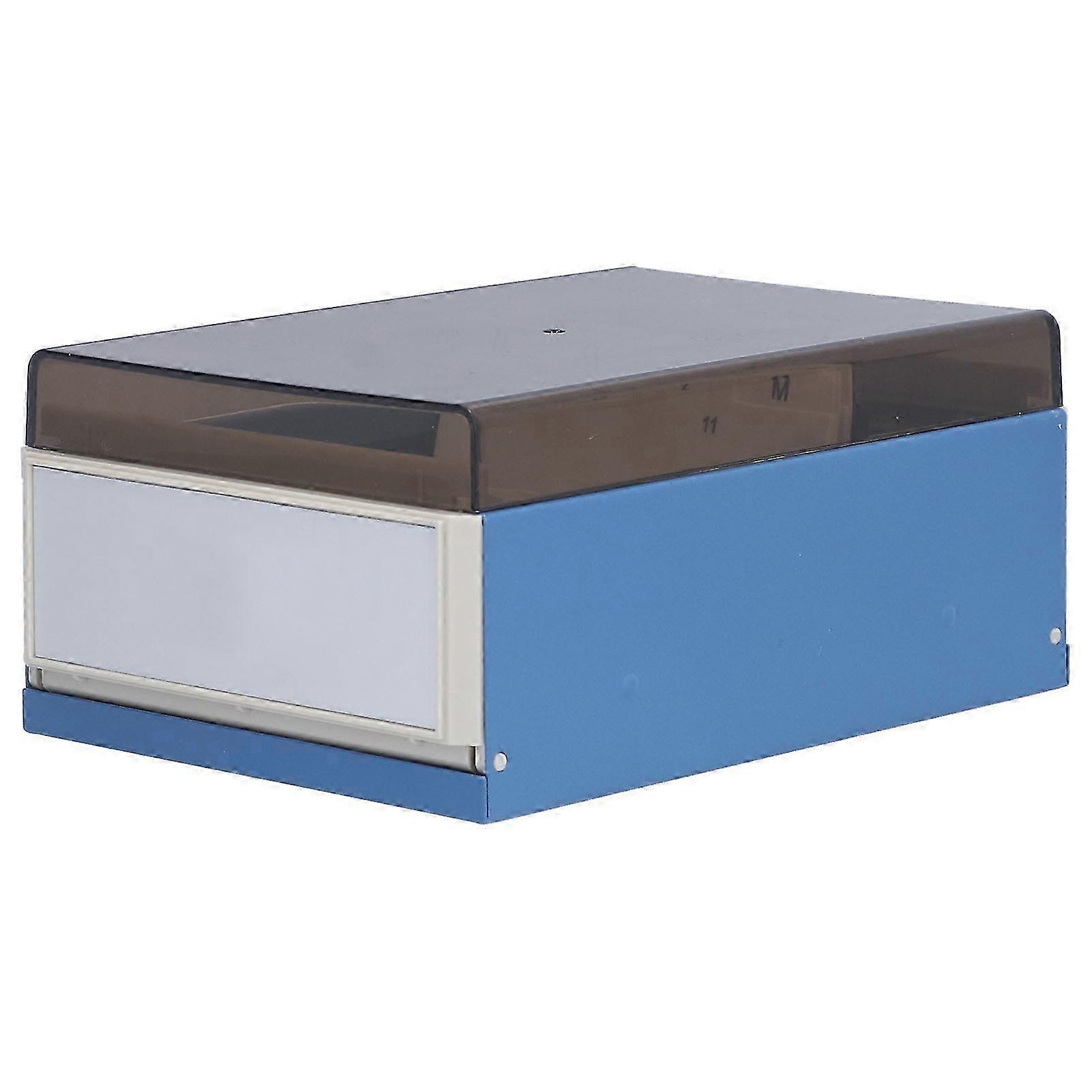 Large Capacity Blue Index Card Holder for Office Use - Convenient Practical Storage Box