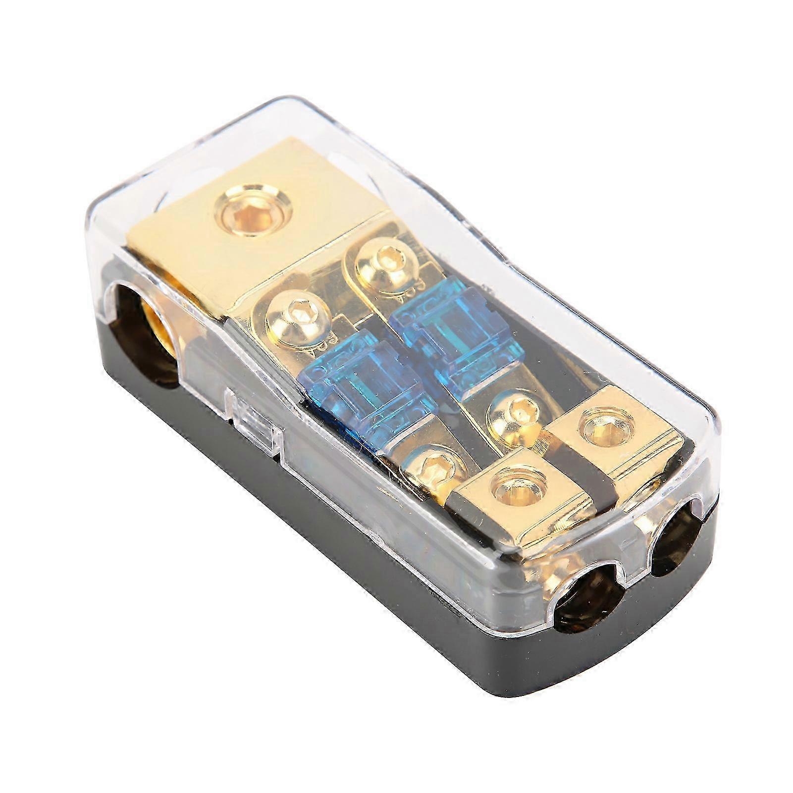 60A Stromverteilungsblock 1 in 2 Wege raus Auto-Audio-Splitter-Kupfer-Erdungssicherungshalter
