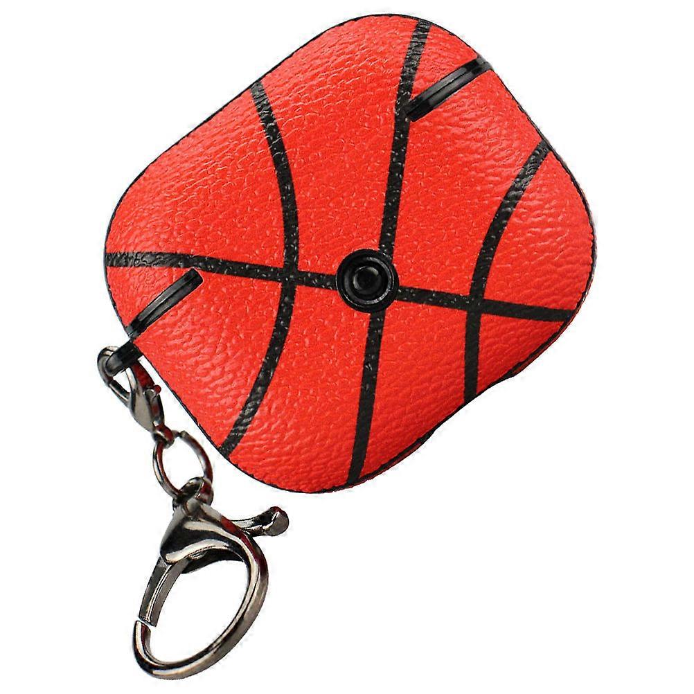 Portable Earbud Case Earbuds Protector Basketball Themed Design Daily Use 6.5X5CM Leather Protective 1Set