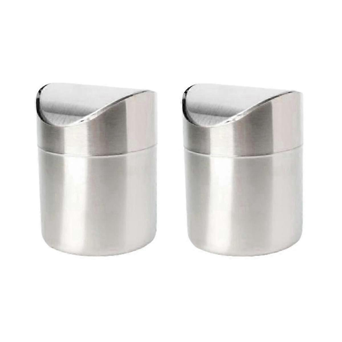 Mini Trash Can with Lid - Small Desktop Trash Bin for Office, Bathroom & Countertop Use - Compact & Stylish Waste Container