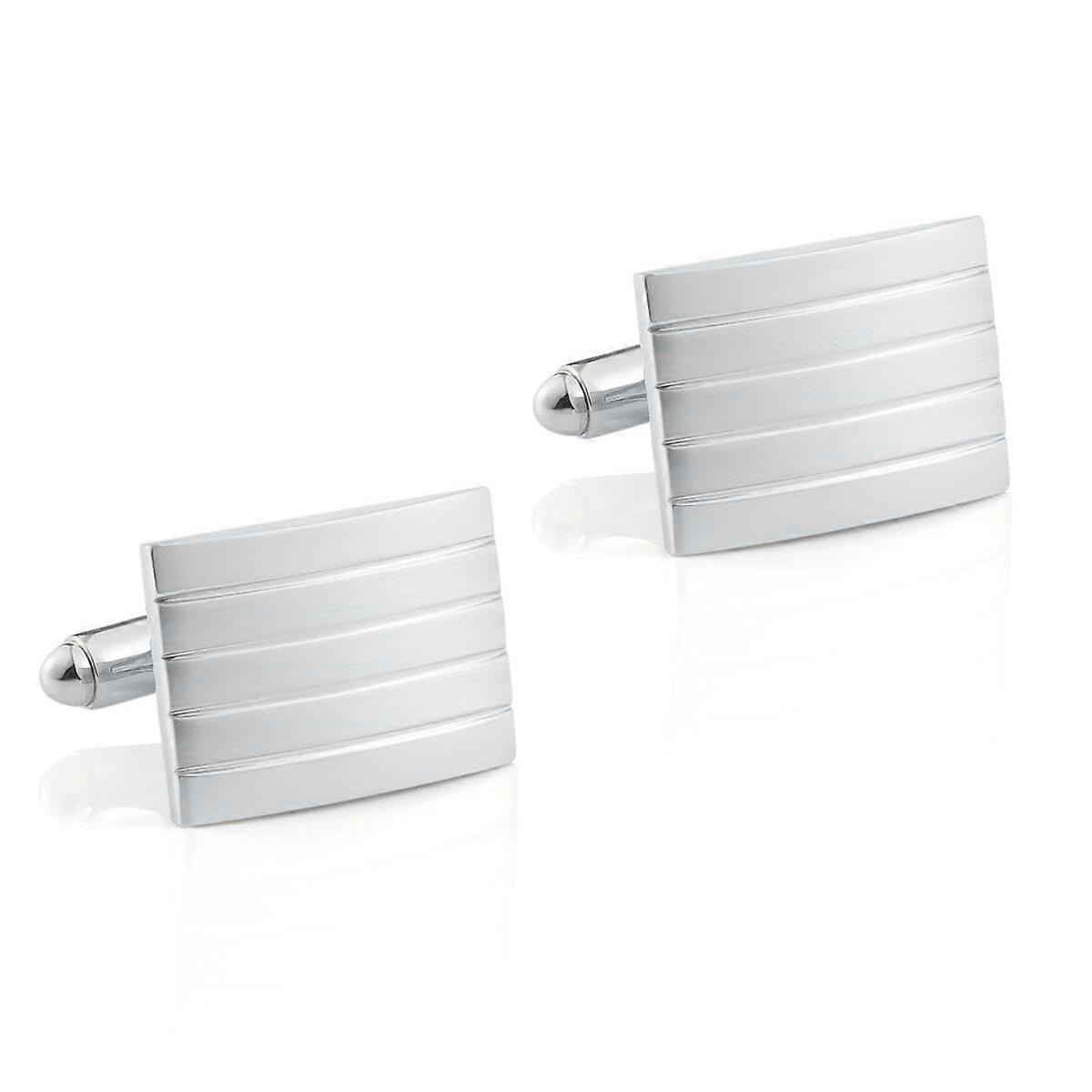Plain shiny metal cufflinks for French cuff shirts for men