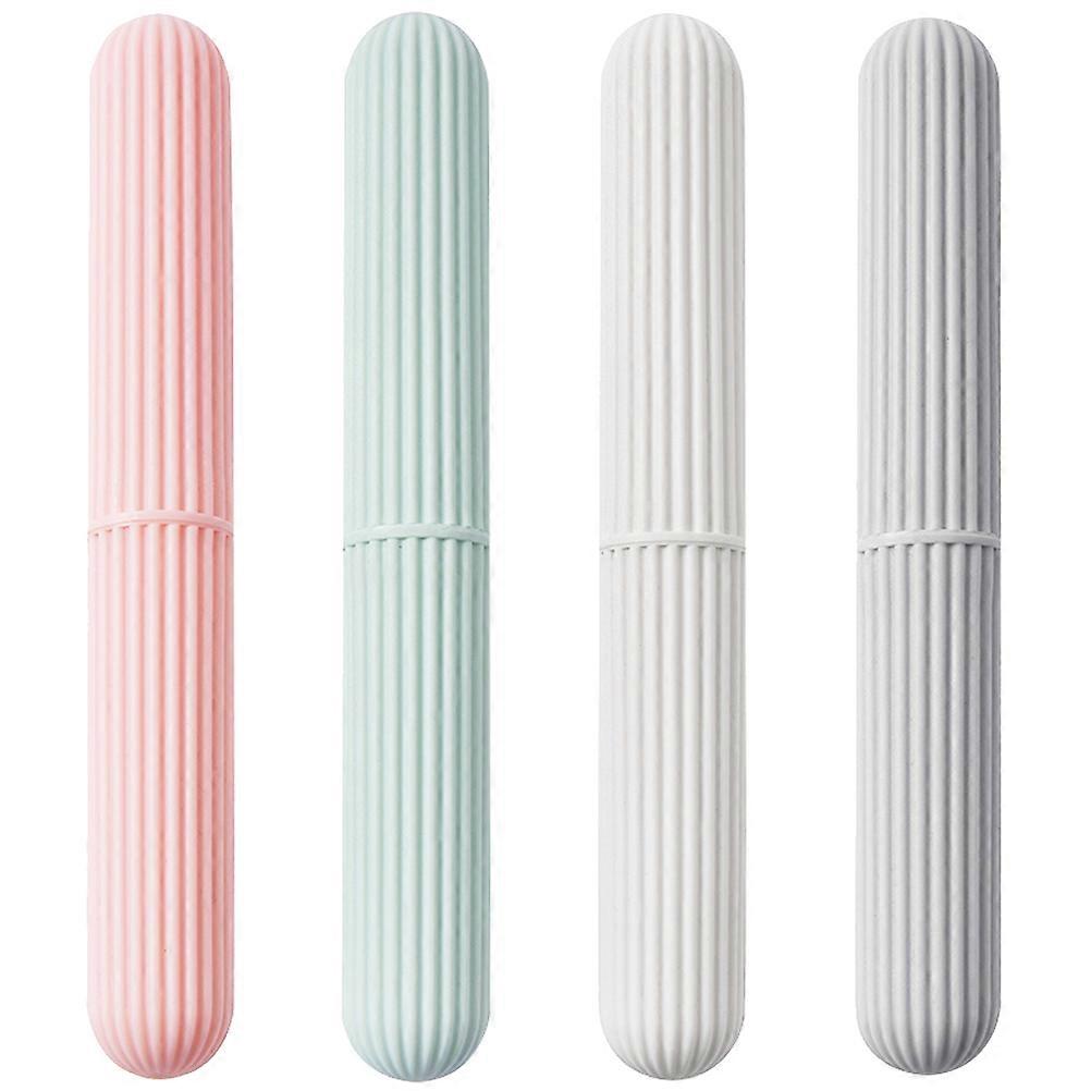Toothbrush Storage Carrying Case Travel-Friendly Dust-Proof Assorted Color 21.9x3.1x3.1cm 4Pcs