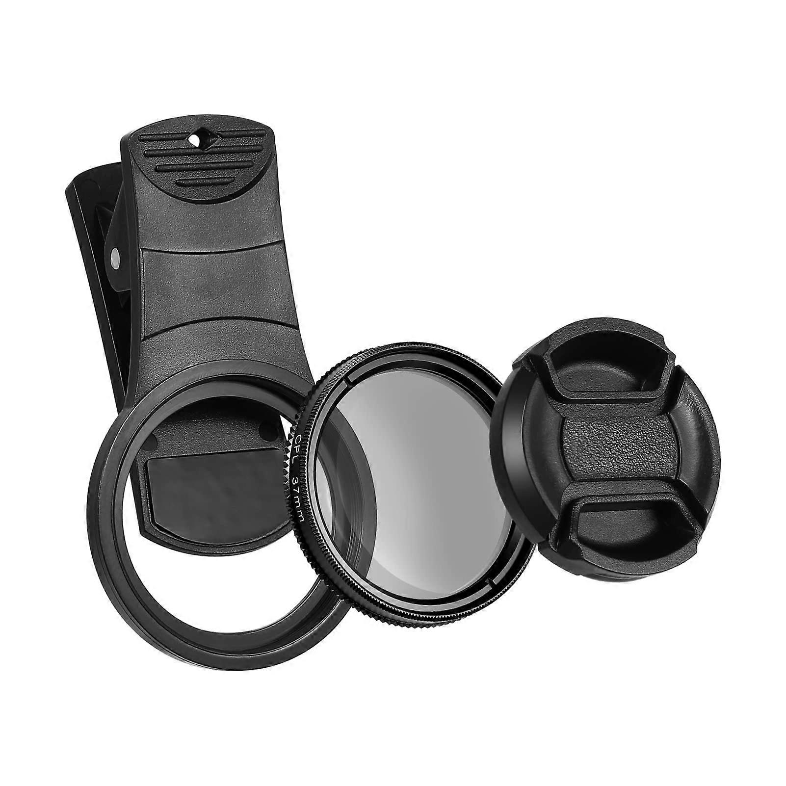 Compatible with 13/13 PRO/13 PRO Max phone polarizer lens: Portable clipon CPL polarizing filter 37mm  comes with lens cap E.