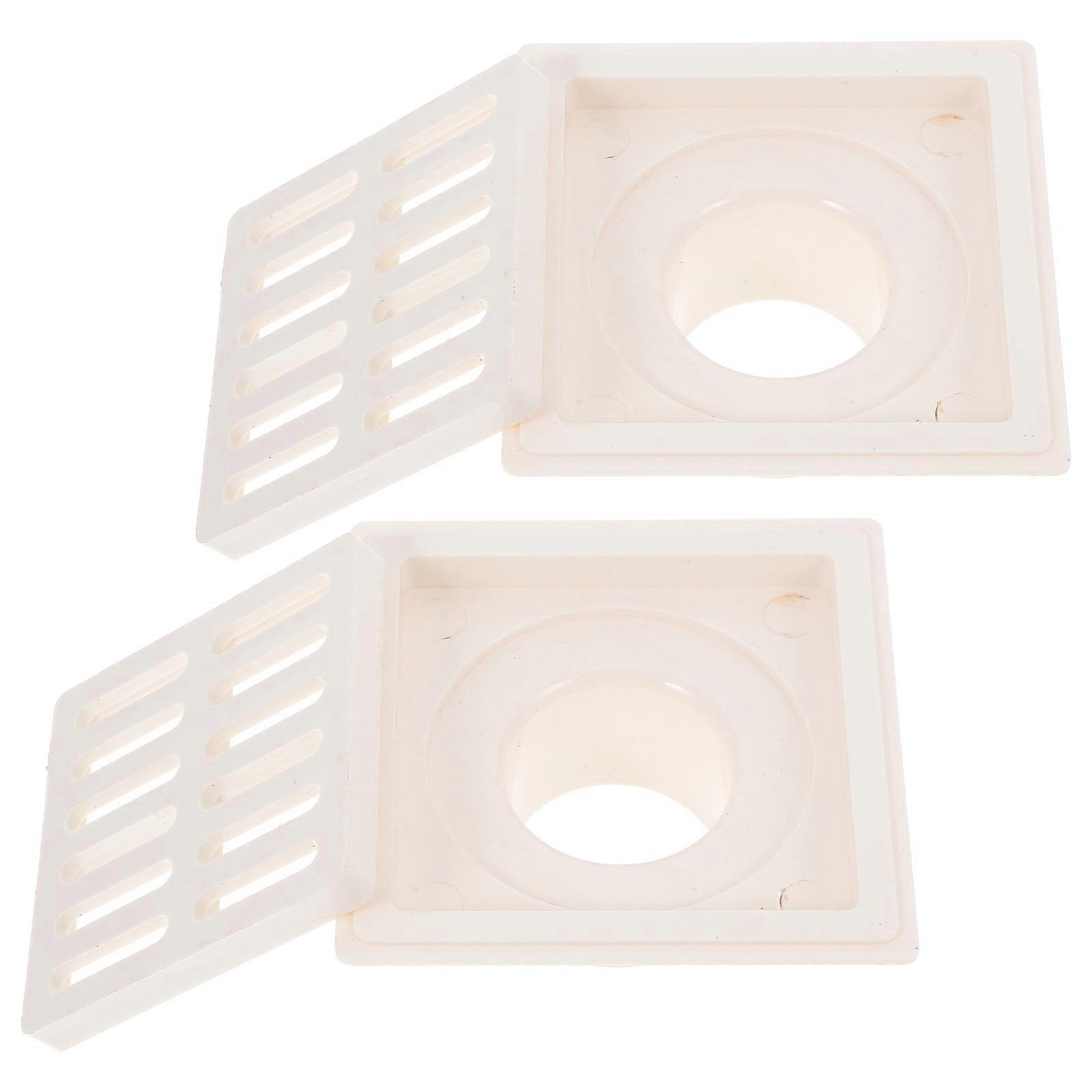 2Pcs Square Insert Floor Drain Cover for Swimming Pool Water Overflow Plastic Filter Strainer Pipe Drain Part
