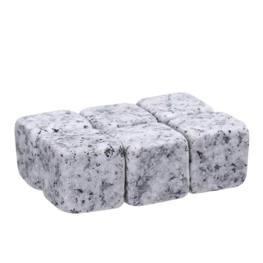 Beverage Chilling Rocks For Tequila 6Pcs Gray Stone Chill Drinks Gift Giving