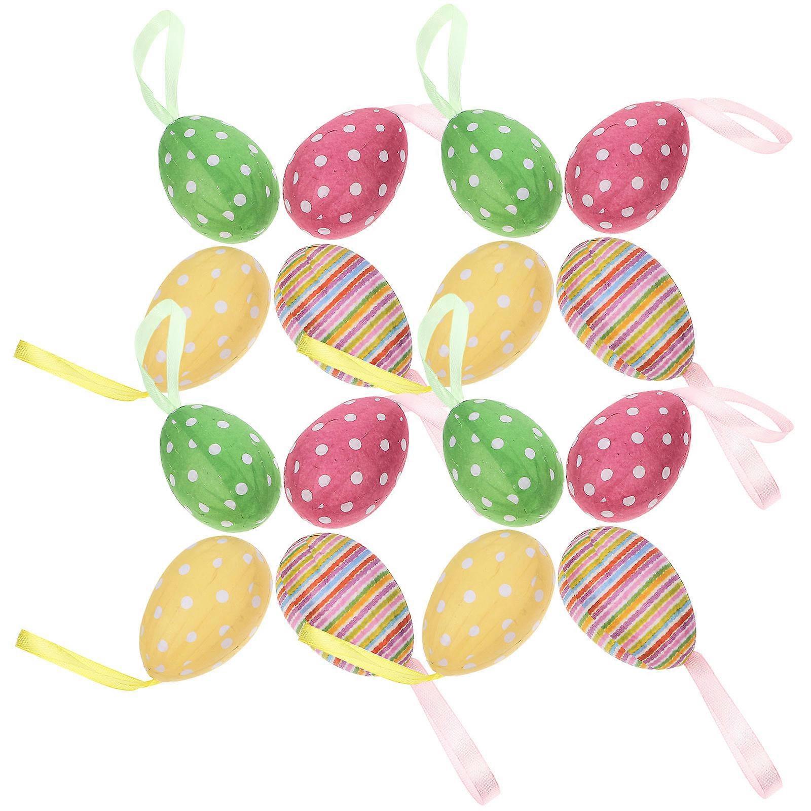 Festival Style Decor Egg Shaped Door Pendant Kids Party Layout Prop 6X4CM 24Pcs