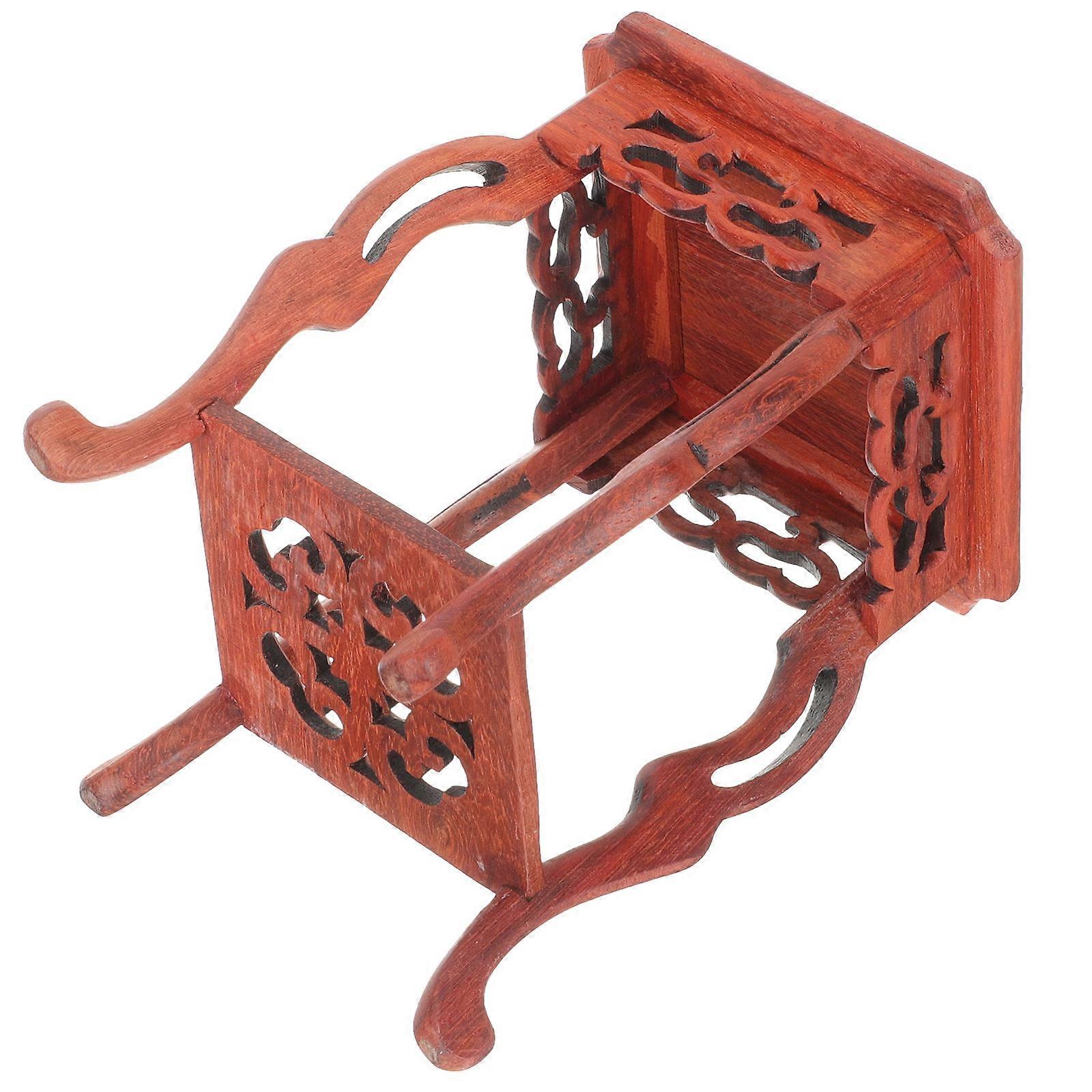 Wooden Display Pedestal Stand for Planters, Vases, and Handicrafts – Sturdy Tabletop Base with Smooth Surface, Natural Wood Material, Elegant Chinese