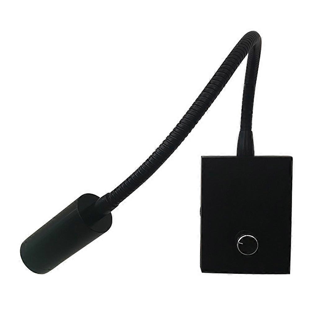 Bedside Reading Lamp with Flexible Hose for Comfortable Home Use Durable Black Aluminium Alloy 7.87 Inches
