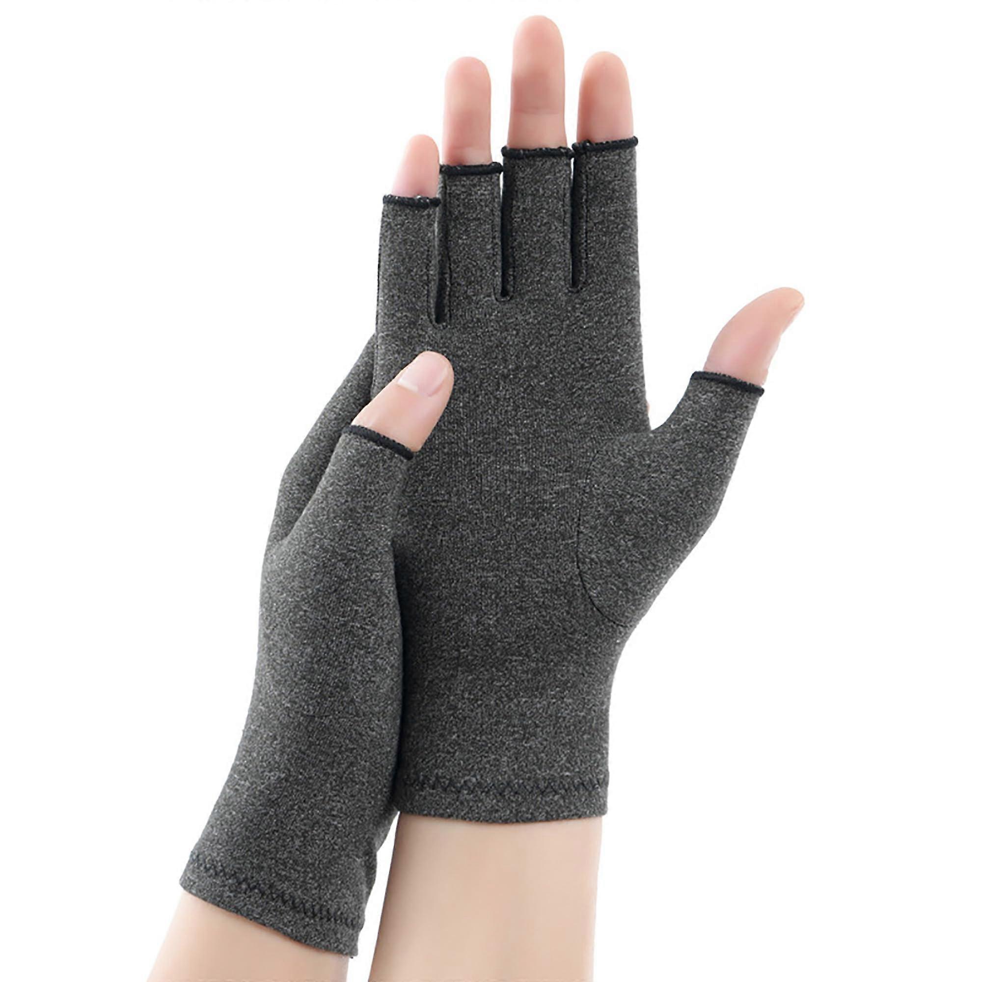 Arthritis Compression Gloves for Hand Arthritis and Carpal Tunnel Pain, Gray Medium Size for Men and Women