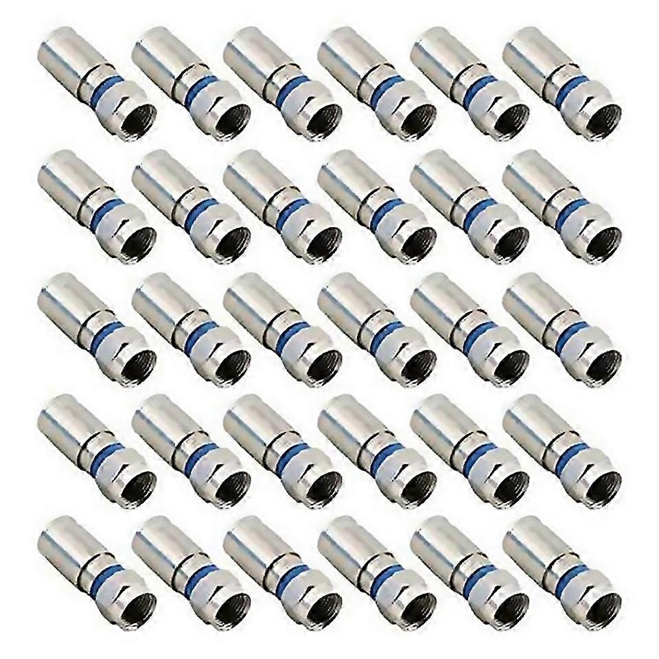 For 30pcs Rg6 Compression Connector Rf Wire Connector Solderless Adapter