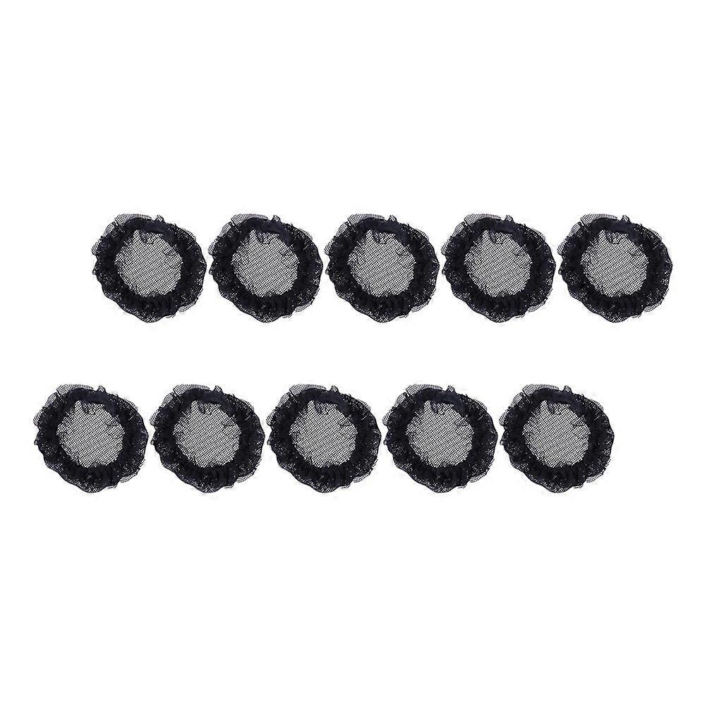 伸縮性のあるレースヘアスヌードバンズカバーセット女性用目に見えないヘアネットバレエダンスパーティーパフォーマンスヴィンテージスタイルヘアアクセサリー10個