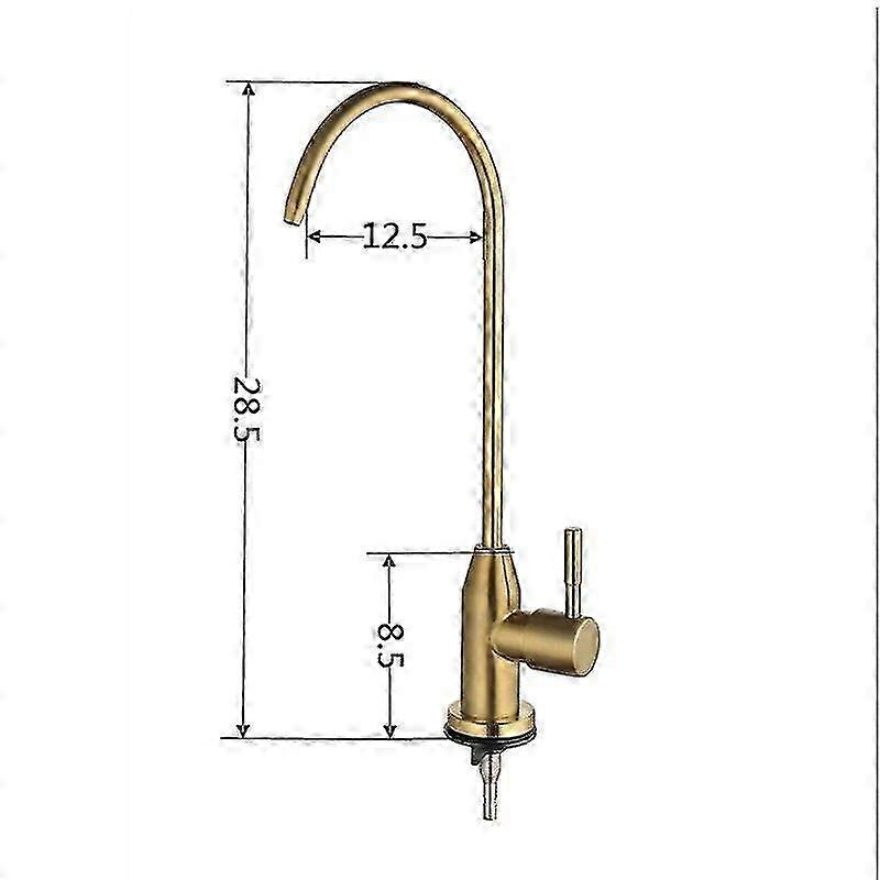 Rubinetto del depuratore dell'acqua potabile in oro spazzolato Acqua potabile in acciaio inossidabile Sistemi di osmosi inversa Rubinetto del filtro dell'acqua della cucina 1/4B SZRH A-S