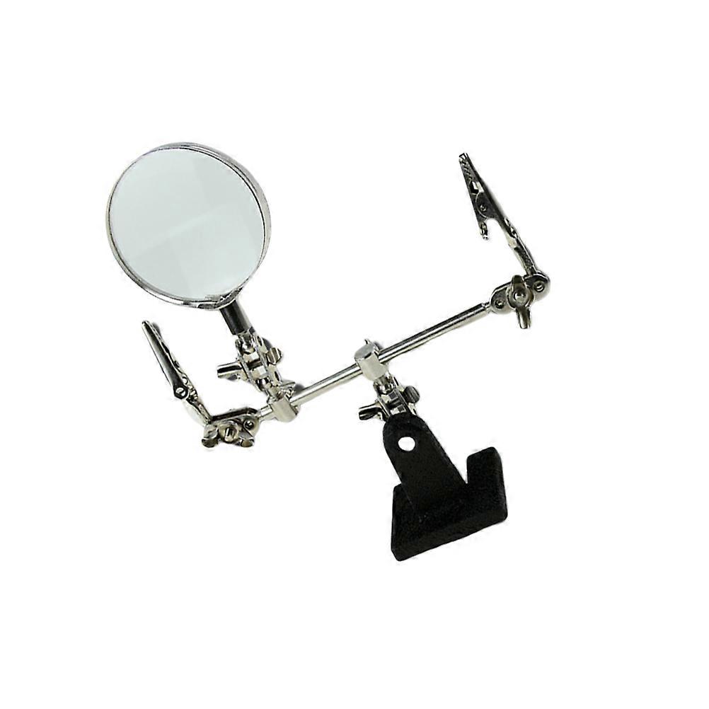 Professional Magnifier Tool with Silver Metal Clamp and Rotating Glass for Desk Use 1 Set