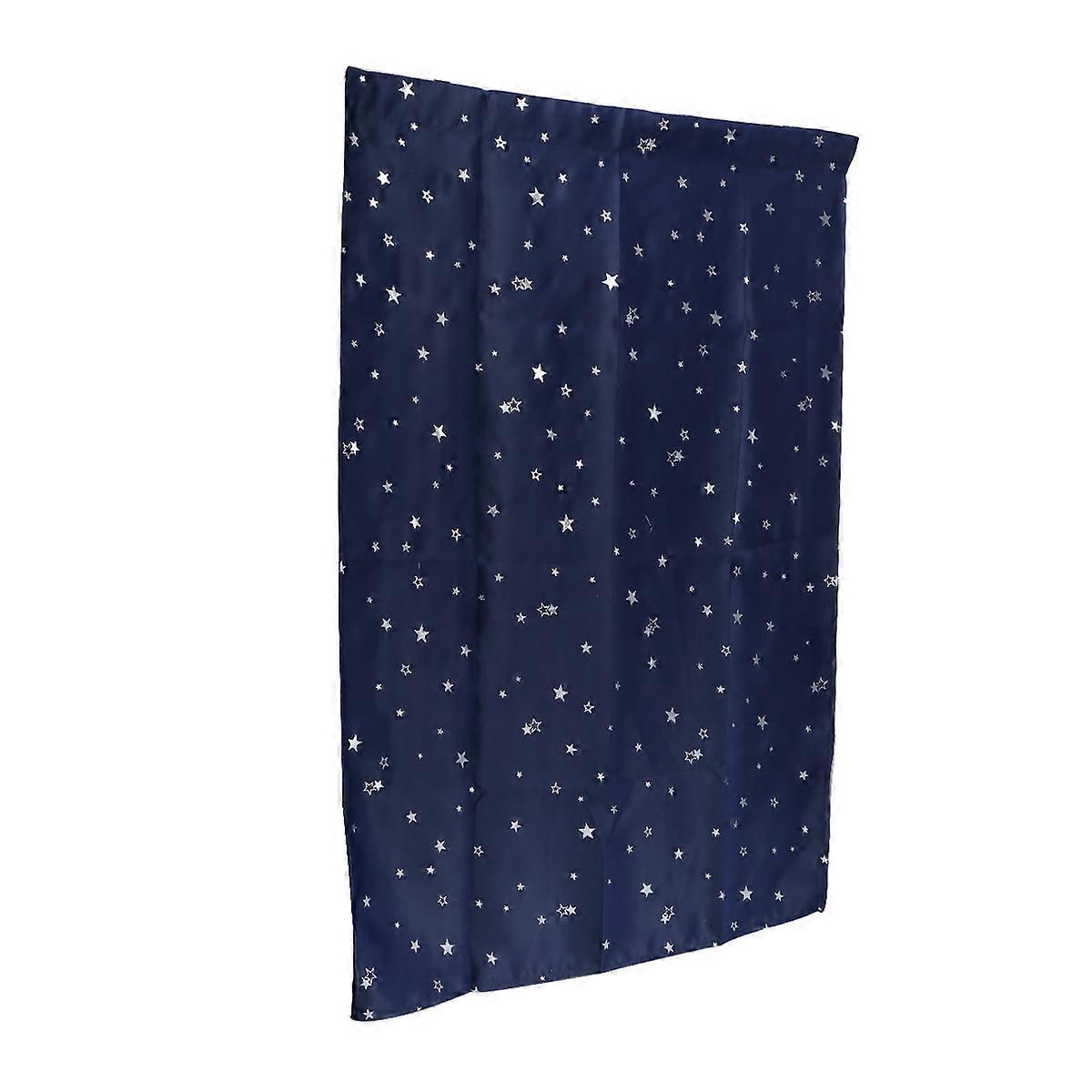Navy Window Curtain with Star Printed Pattern for Sun Protection and Room Darkening 100x130cm