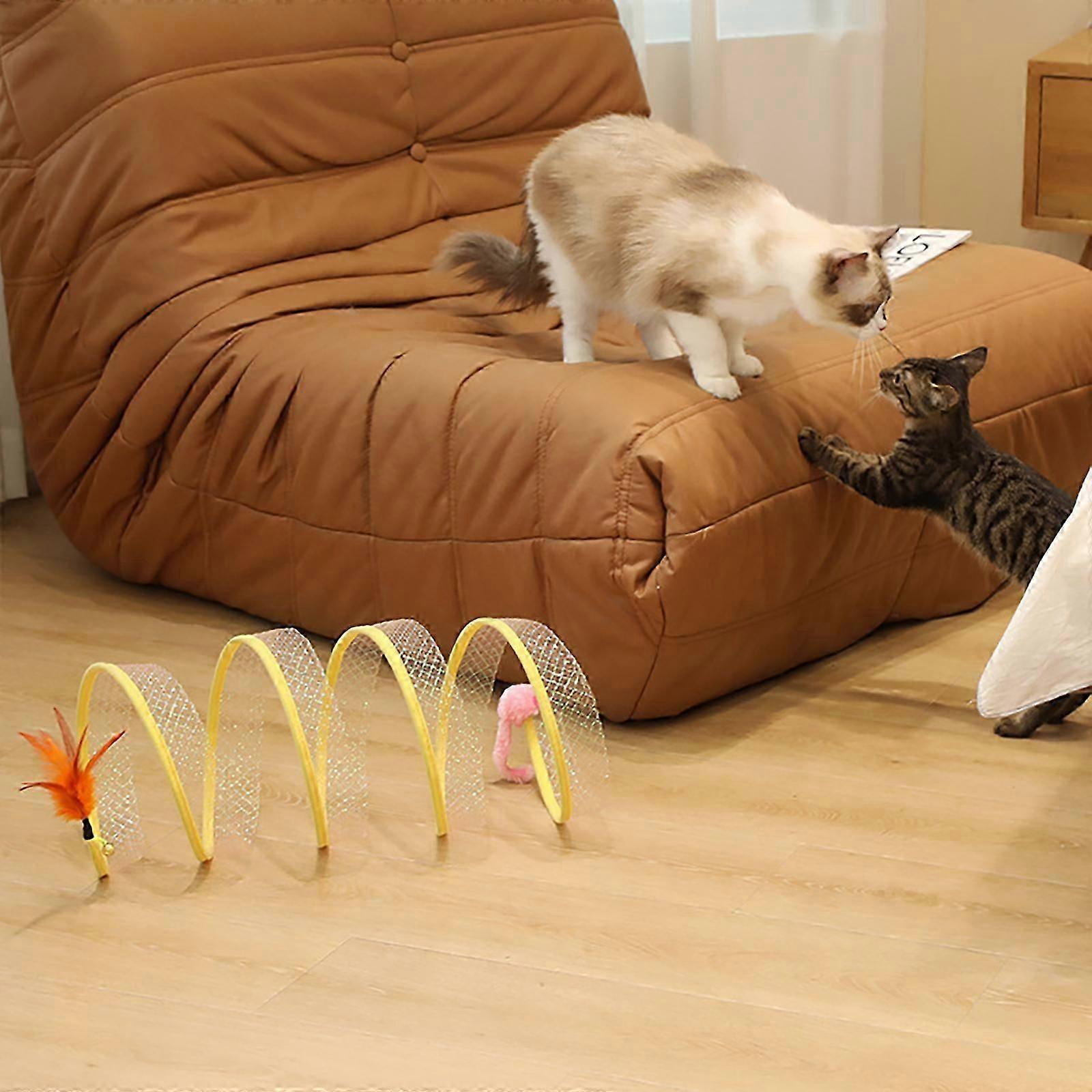 Cat Tunnel Tube Toy Multicolor Pet Accessories Foldable 2 In 1 Steel Practical