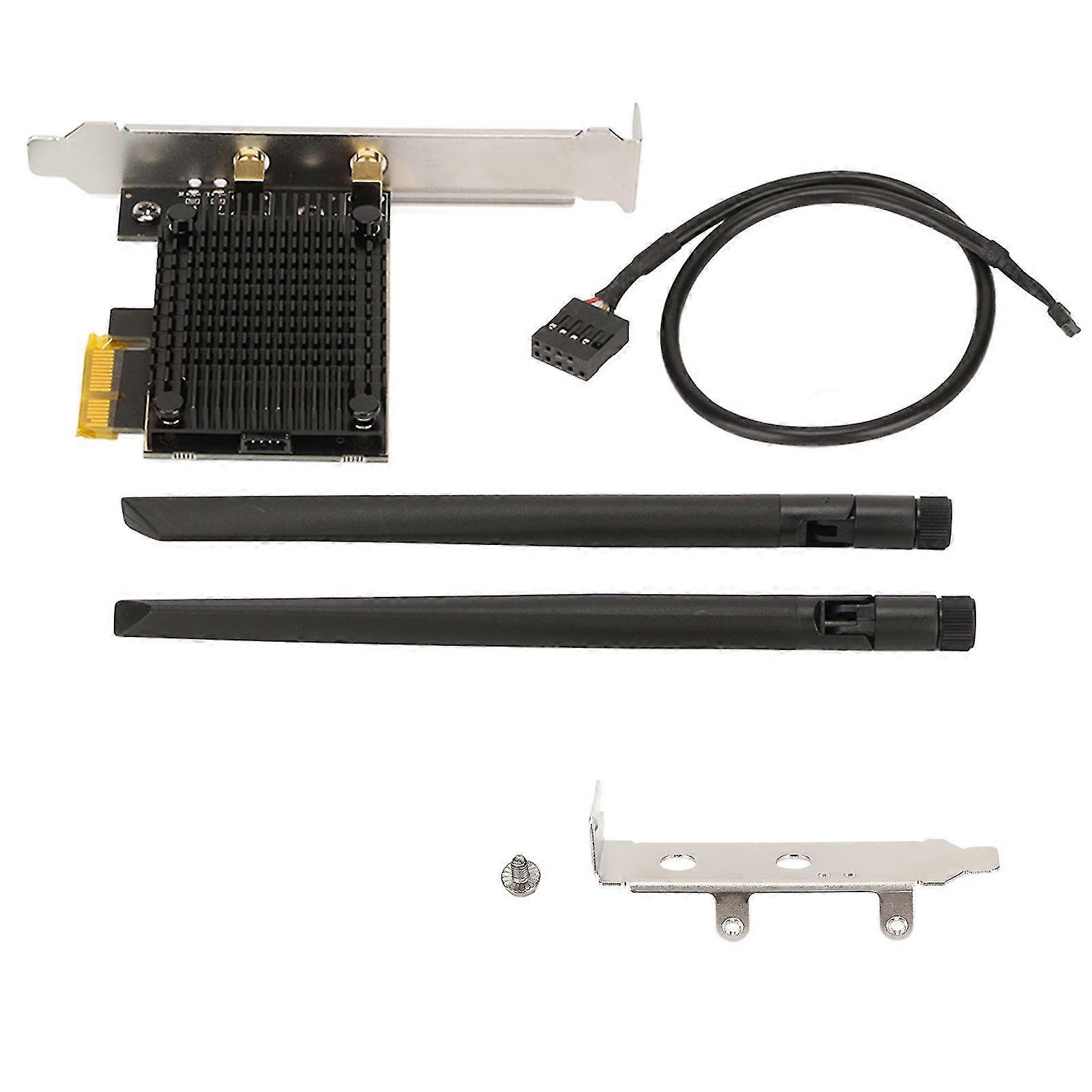 WiFi 6 card 5400Mbps 2.4G 5G 6G MU MIMO technology stable transmission PCIe WiFi card with 2 8dBi antenna for desktop computer