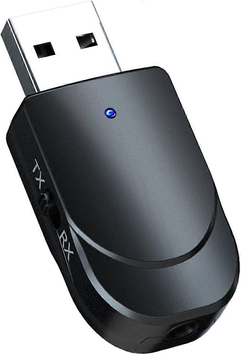 Bluetooth Adapter 5.0 - 2 in 1 Bluetooth Transmitter Receiver with 3.5 mm Audio Cable for TV, Stereo System, Airplane Compatibility