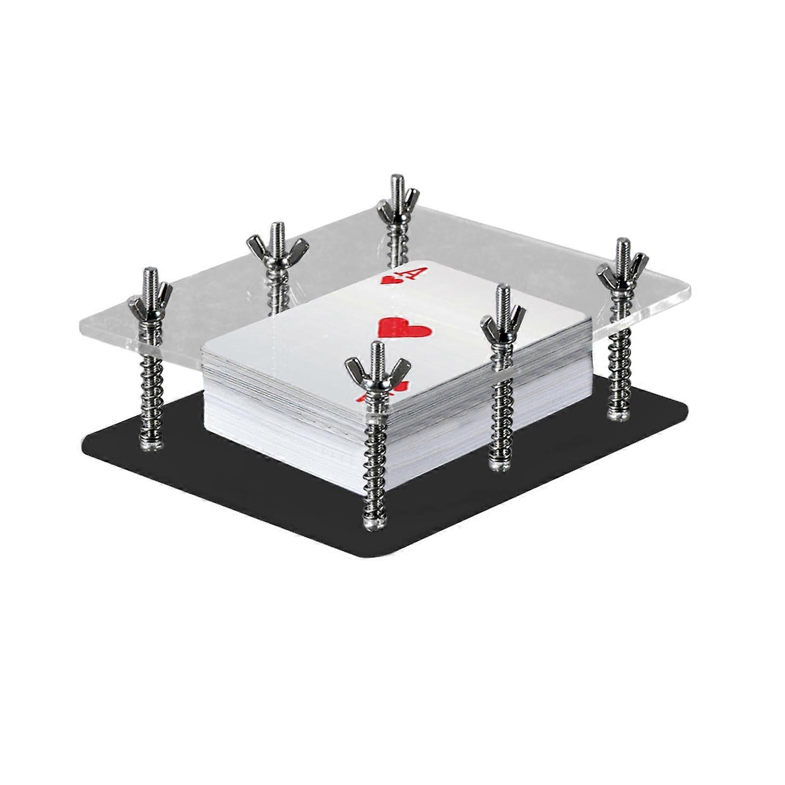 Card Clear Acrylic Card Pressing Device Card Correction Tool Playing Card Protector Black Bottom