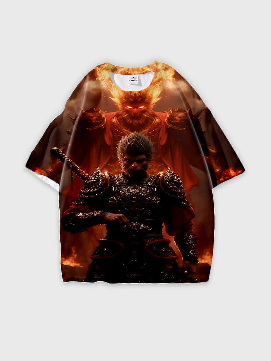 T-shirt round neck Role Pattern loose short sleeve E3609