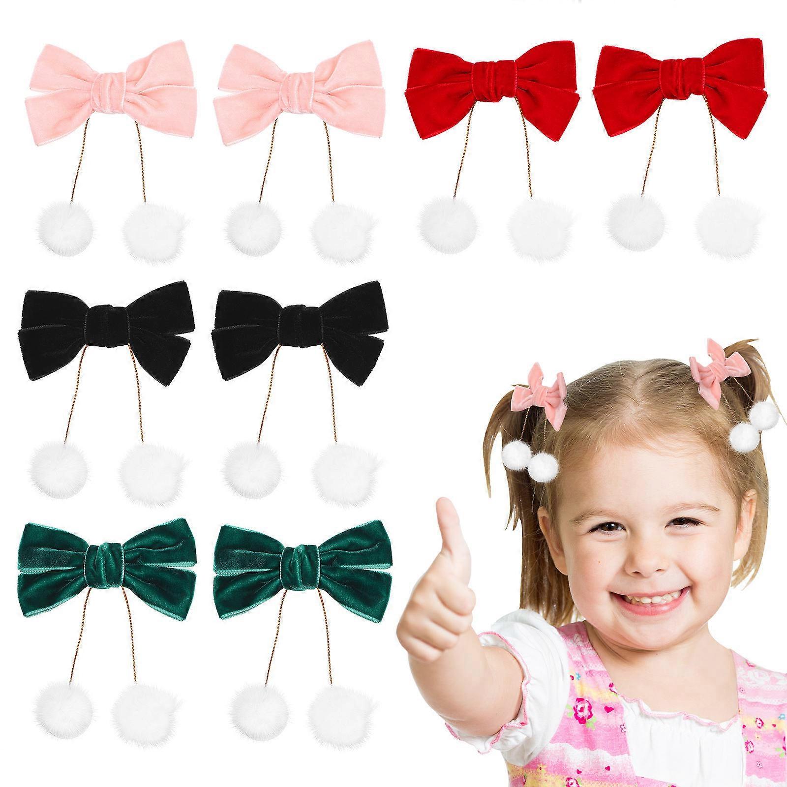 Here's a refined and engaging product description based on your input:
**4 Pairs Girl Hair Bows Velvet Tassel Hair Clips for Cute, Lightweight &