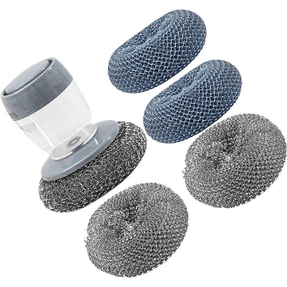Automatic Kitchen Cleaning Brush with Corner Detailing for Pots Dishes Faucets Sink Tile Plastic Stainless Steel Assorted Color
