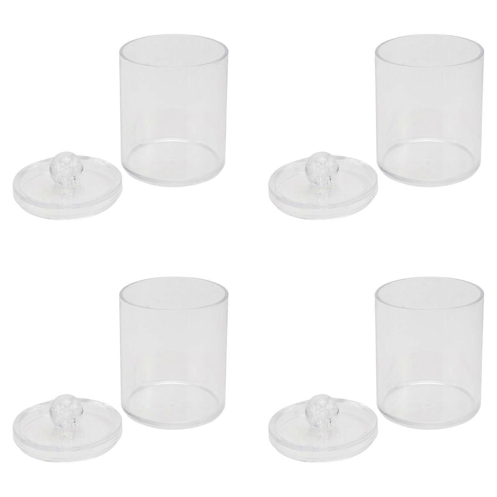 Transparent Makeup Storage Jars For Home Use With Lid Design 11.2x7x7cm Storage Solution