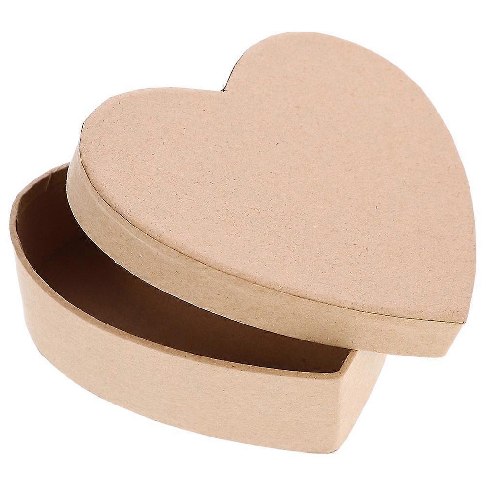 Heart Gift Box Presentation Box Candy Box Khaki Size L Diy Drawing Simple Design Bridal Shower 1Pcs