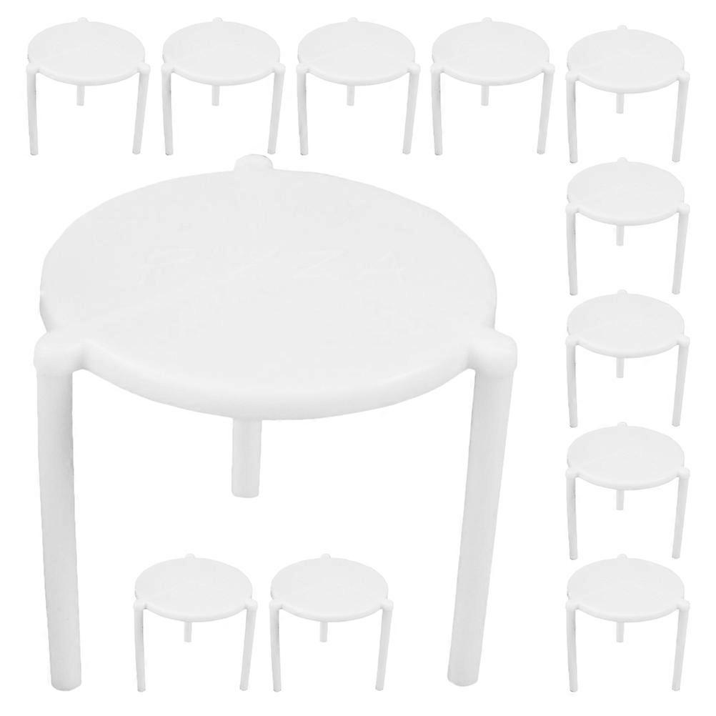 50pcs Pizza AntiCollapse Brackets White Plastic Pizza Serving Stands for Takeaway and Restaurants