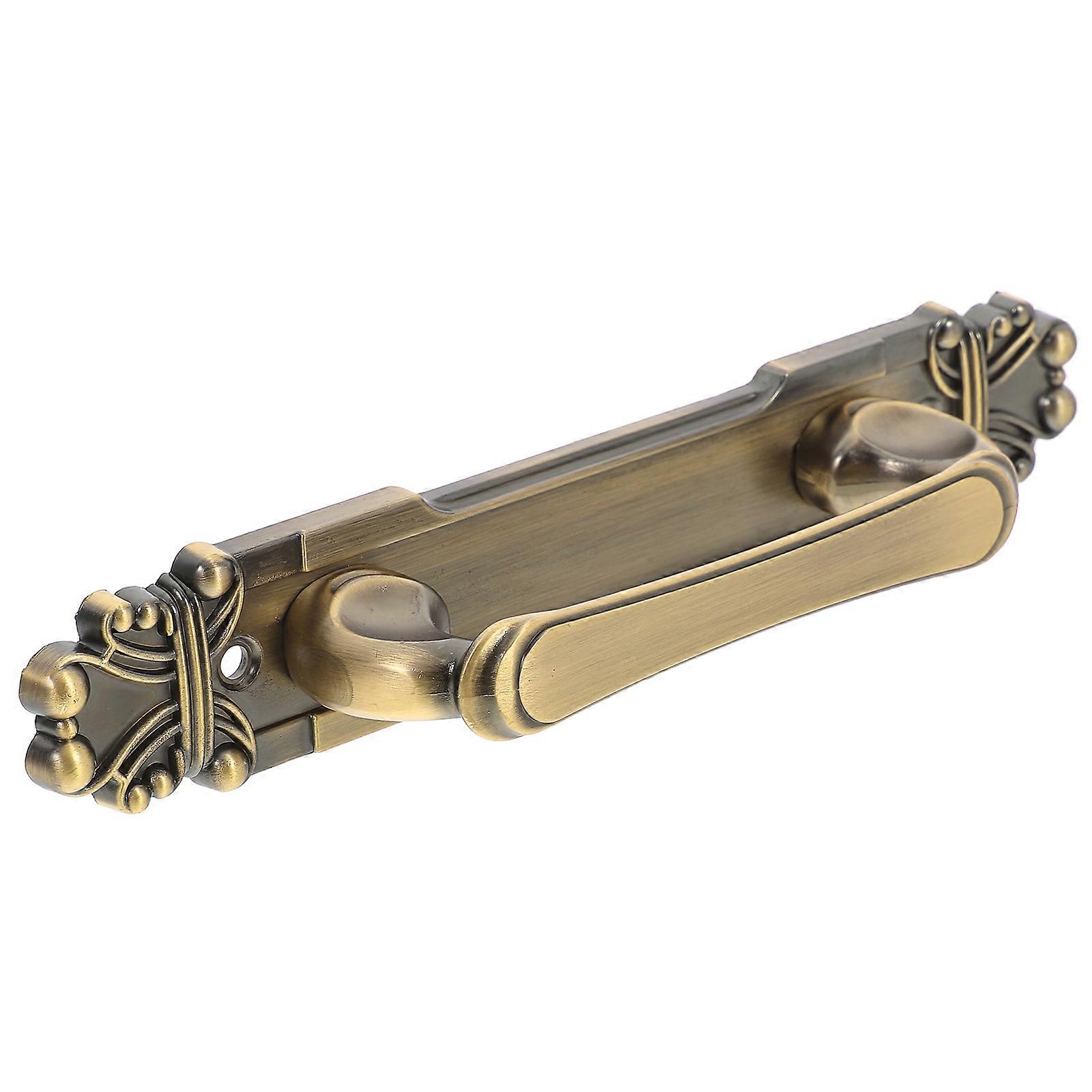مقبض سحب نحاسي للأبواب العتيقة مقبض باب الحظيرة اللون الذهبي الموفر للمساحة آلية انزلاق مريحة قبضة تحسين المنزل 1 مجموعة