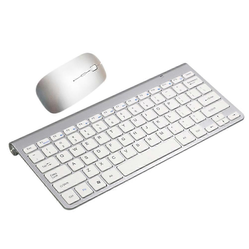 Wireless Keyboard and Mouse Set with Ultra Thin Design for Comfortable Computer Use Silver