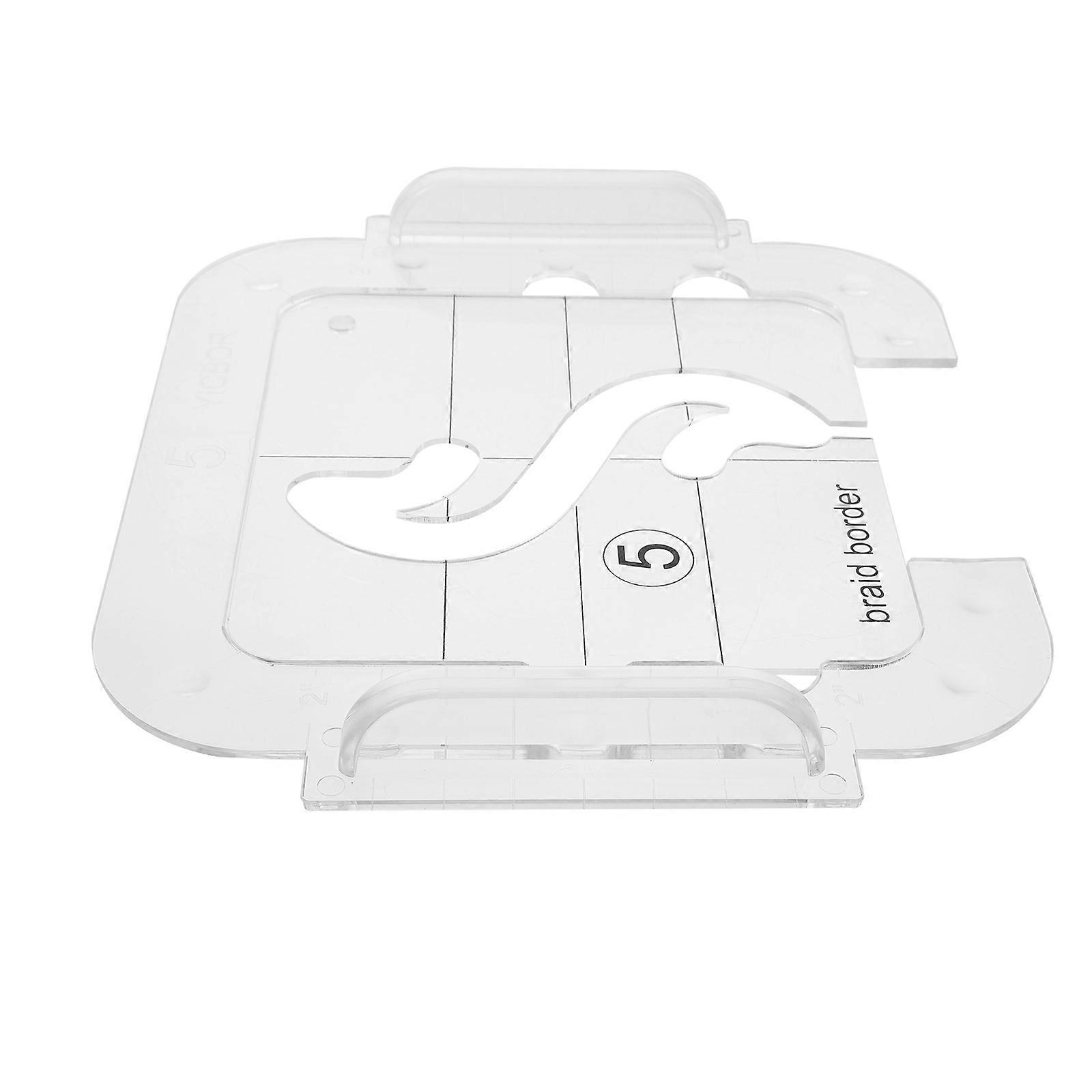 Patchwork Ruler for DIY Use Acrylic Sewing Tool with Clear Lines and Hollow Design White 1 Set